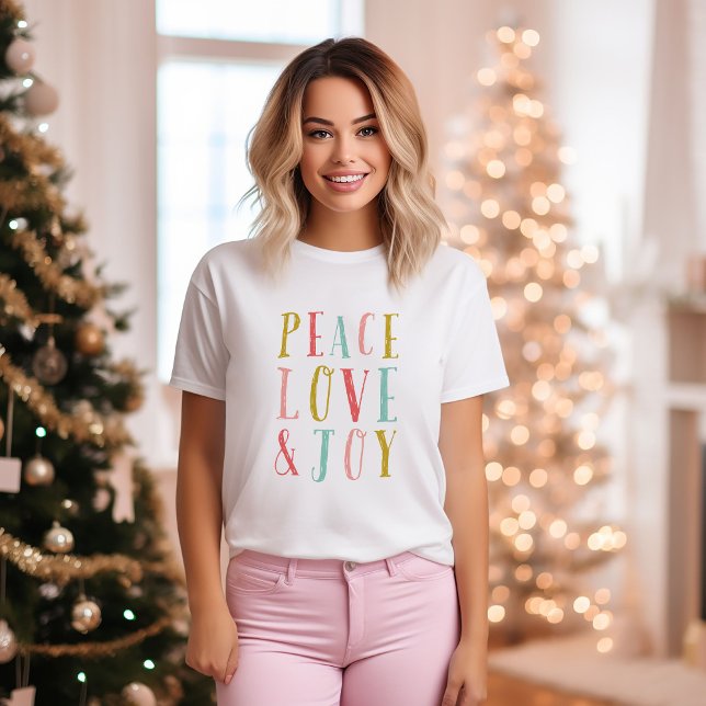 Peace Love and Joy Whimsical Holiday T-Shirt (Creator Uploaded)