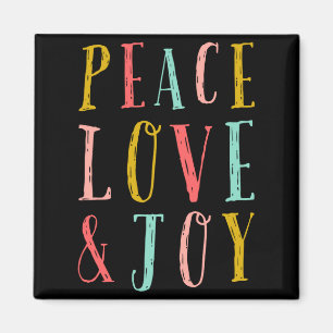Peace Love And Joy Whimsical Holiday Toddler  Magnet