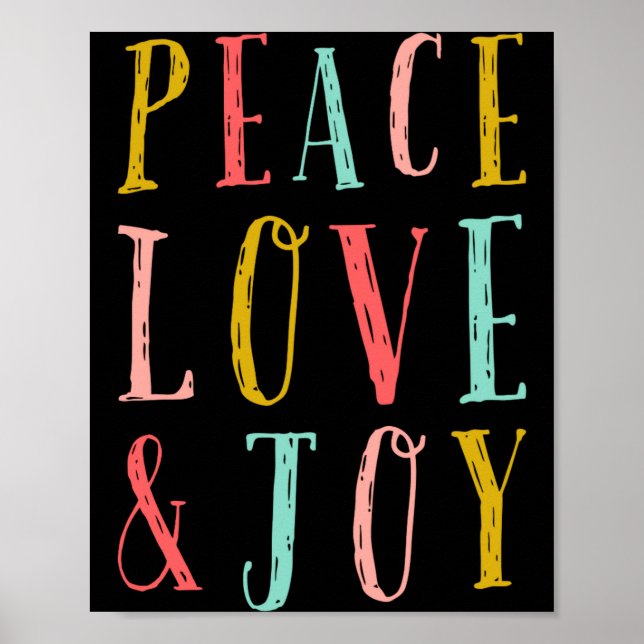 Peace Love And Joy Whimsical Holiday Toddler  Poster (Front)