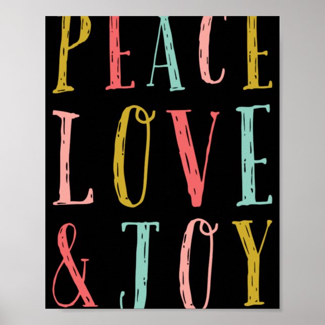 Peace Love And Joy Whimsical Holiday Toddler  Poster (Front)