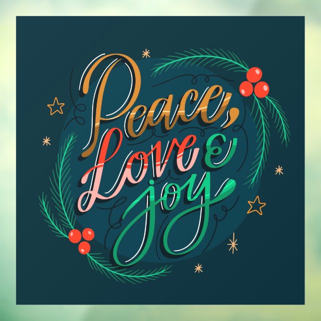 Peace Love and Joy Window Cling (Sheet 3)