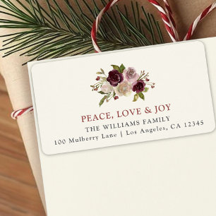 Peace Love and Joy Winter Bouquet Label