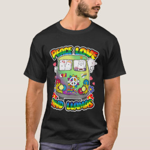 Peace Love And Llamas Hippie Flower Groovy Alpaca  T-Shirt