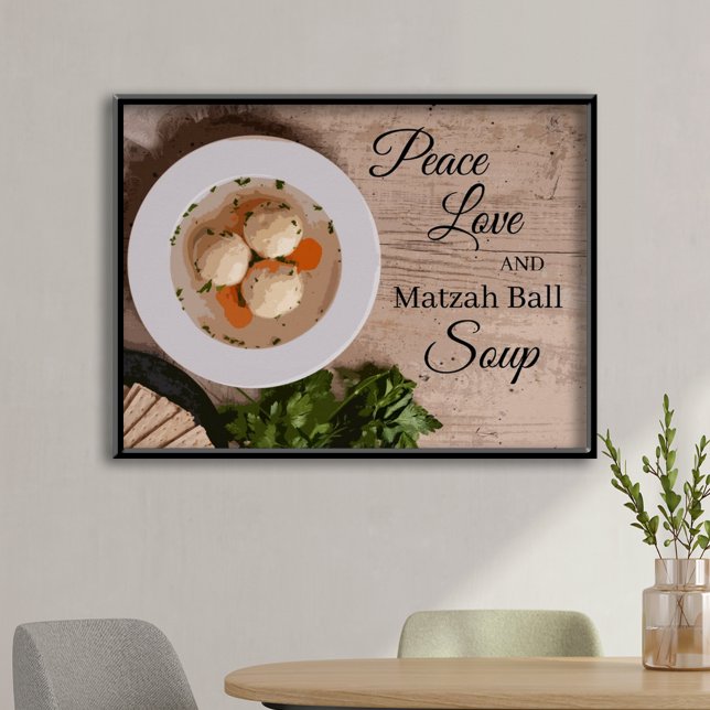 Peace Love and Matzah Ball Soup Kitchen Art Print (Creator Uploaded)