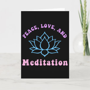Peace Love And Meditation Trendy Retro Yoga New Ag Card