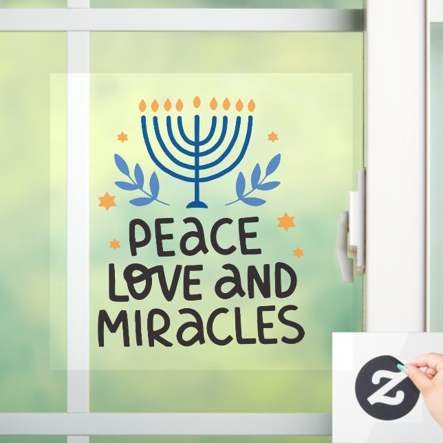 Peace Love and Miracles Hanukkah Menorah  (Home)
