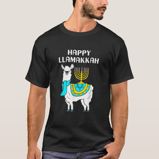 Peace Love and Miracles Happy Hanukkah Pjs Family  T-Shirt (Front)