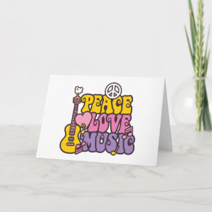 Peace, Love, And Music Greeting Card (Blank)