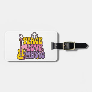 Peace, Love, And Music Luggage Tag