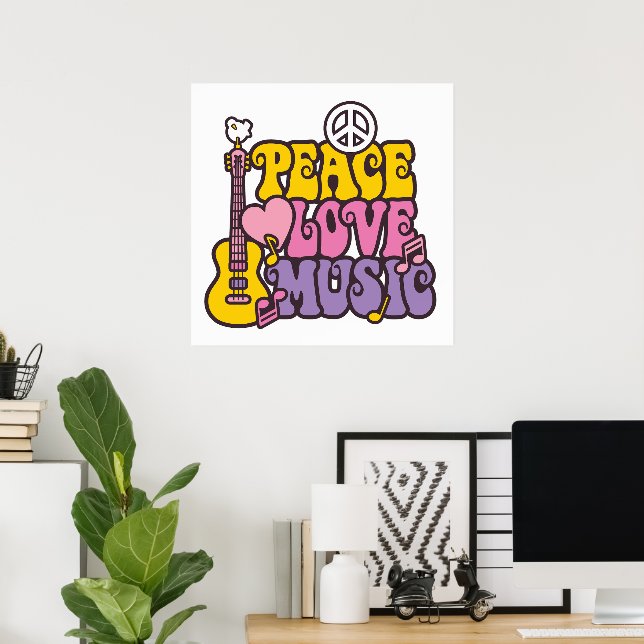 Peace, Love, and Music Poster (Home Office)