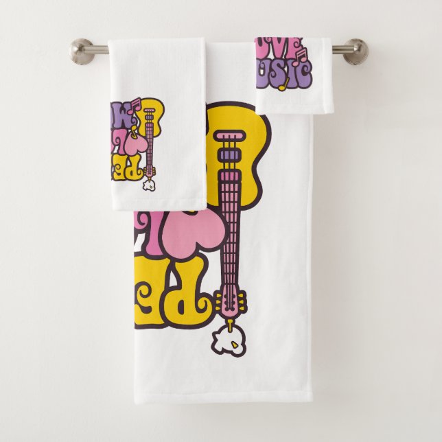 Peace, Love, And Music Towel Set (Insitu)