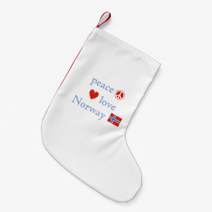 Peace Love and Norway Small Christmas Stocking