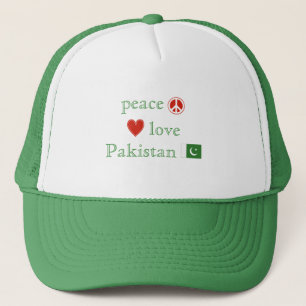 Peace Love and Pakistan Trucker Hat