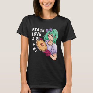 Peace Love And Pi - March 14th Pi Day Anime Math  T-Shirt