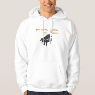 Peace Love and Piano Grand Piano Pianist   Hoodie