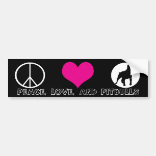 Peace, Love, and Pit Bulls Bumper Sticker