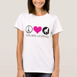 Peace, Love, and Pitbulls Ladies T-shirt