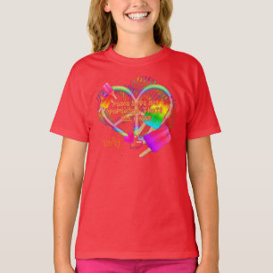 Peace Love and Popsicles-Girls Raglan Shirt