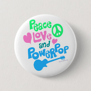 Peace, Love and Powerpop 6 Cm Round Badge