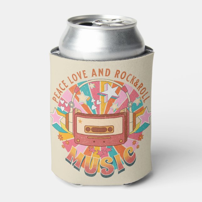 Peace love and rock & roll can cooler (Can Front)