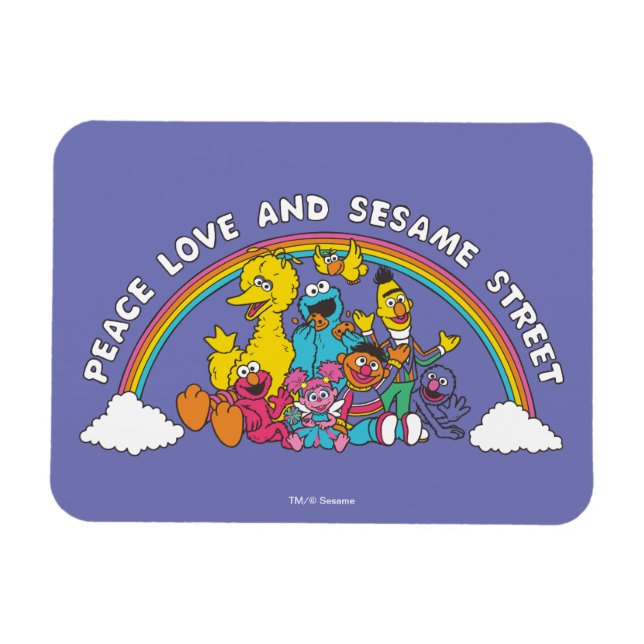 Peace, Love and Sesame Street Magnet (Horizontal)