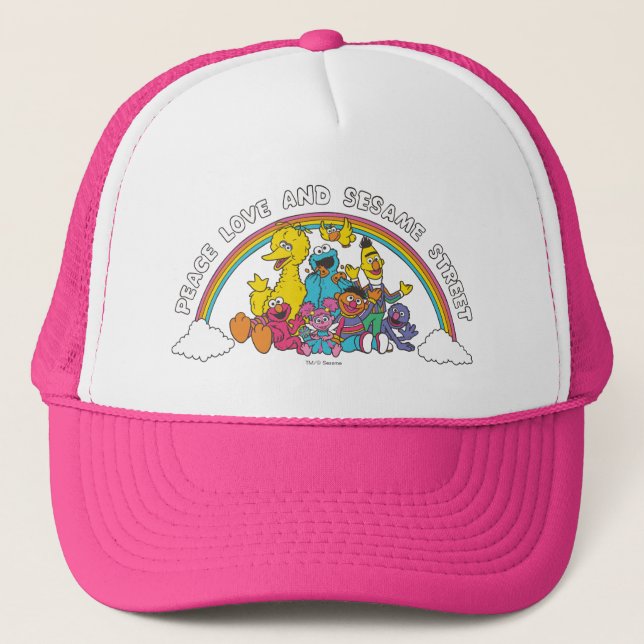 Peace, Love and Sesame Street Trucker Hat (Front)