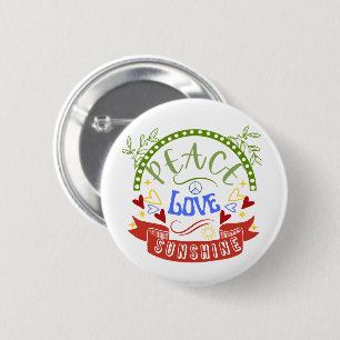 Peace, Love and Sunshine 6 Cm Round Badge