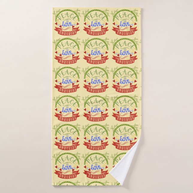 Peace, Love and Sunshine  Bath Towel (Bath Towel)