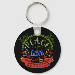 Peace, Love and Sunshine  Key Ring