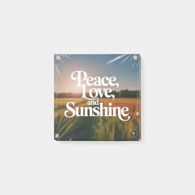 Peace, Love, And Sunshine Post-it Notes (Front)