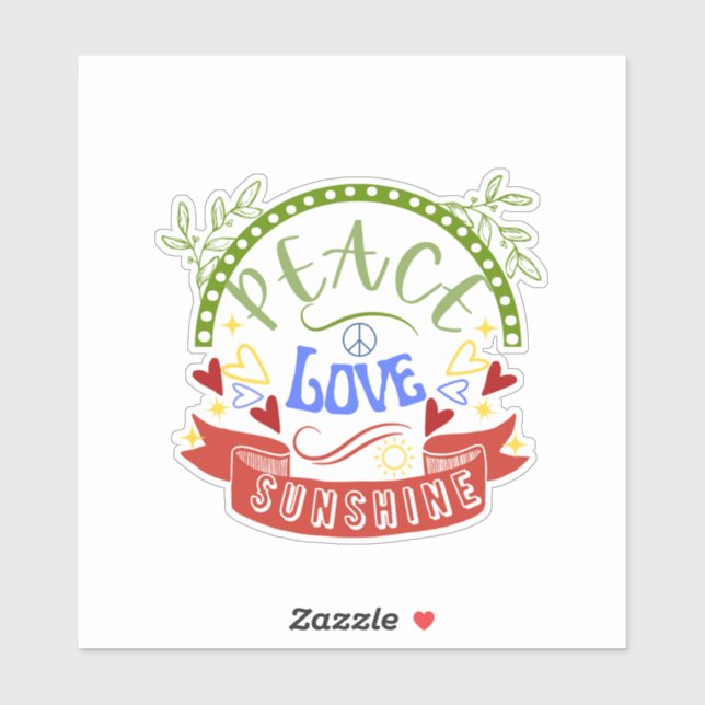 Peace, Love and Sunshine Sticker (Sheet)