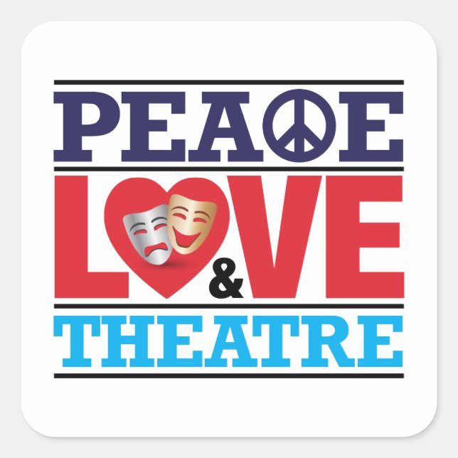 Peace, Love and Theatre Sticker (Front)