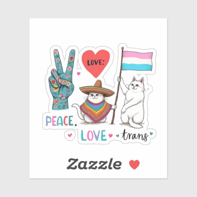 Peace Love and Trans LGBTQ Transgender  (Sheet)