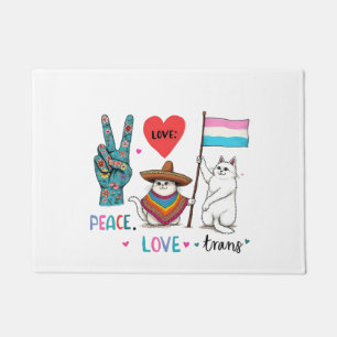Peace Love and Trans LGBTQ Transgender  Doormat