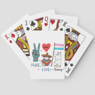 Peace Love and Trans LGBTQ Transgender Playing Cards