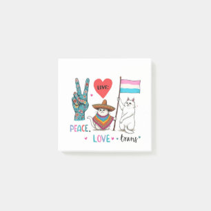 Peace Love and Trans LGBTQ Transgender  Post-it Notes