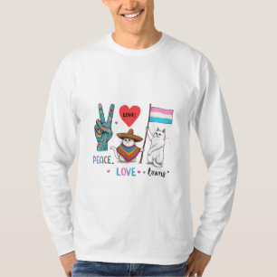 Peace Love and Trans LGBTQ Transgender  T-Shirt