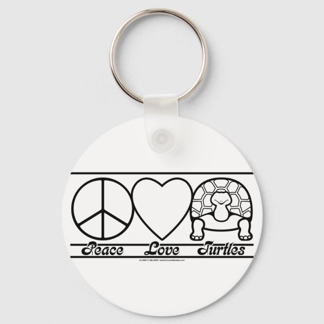 Peace Love and Turtles Key Ring (Front)