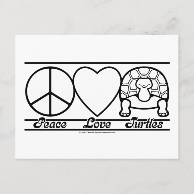 Peace Love and Turtles Postcard (Front)