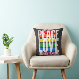 Peace Love and Understanding Cushion