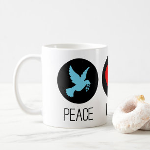 Peace love and unicorns coffee mug