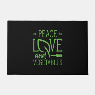 Peace Love And Vegetables Doormat