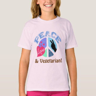 Peace Love and Vegetarian T-Shirt