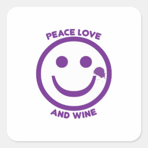 Peace Love And Wine Square Sticker