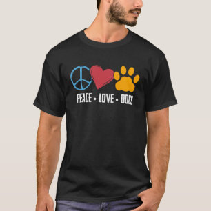 Peace Love Animal Paw Print Dog Canine T-Shirt