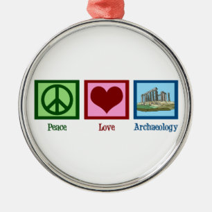 Peace Love Archaeology Metal Tree Decoration