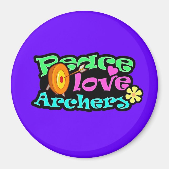 Peace, Love, Archery Magnet (Front)