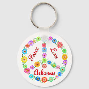 Peace Love Arkansas Key Ring