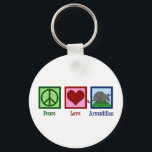Peace Love Armadillos Key Ring<br><div class="desc">A cute armadillo lover gift for a school with a funny animal mascot. Peace Love Armadillos.</div>