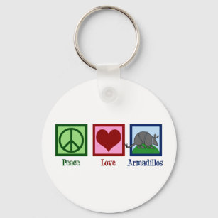 Peace Love Armadillos Key Ring
